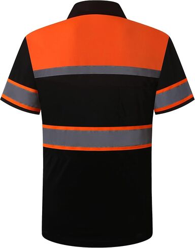 Safety Shirts for Men,High Reflective Men Polo Shirts with Pocket,Short Sleeve Workwear Breathable in Saudi Arabia