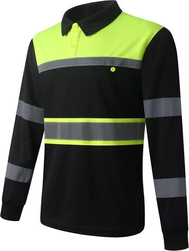 Safety Shirts for Men,High Reflective Men Polo Shirts with Pocket,Short Sleeve Workwear Breathable in Saudi Arabia