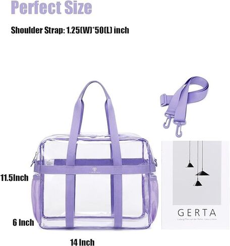 Clear Tote Bag See Through Transparent Bag Stadium Approved Heavy Duty Crossbody Purse Perfect for Concert, Work, School in Kuwait
