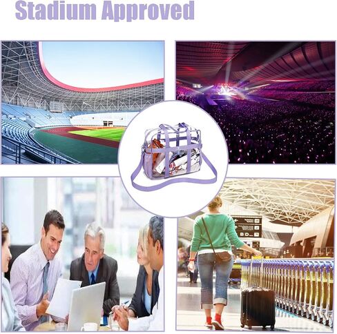 Clear Tote Bag See Through Transparent Bag Stadium Approved Heavy Duty Crossbody Purse Perfect for Concert, Work, School in Kuwait