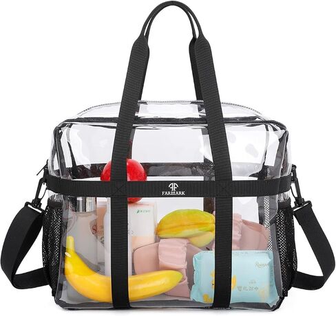 Clear Tote Bag See Through Transparent Bag Stadium Approved Heavy Duty Crossbody Purse Perfect for Concert, Work, School in Kuwait