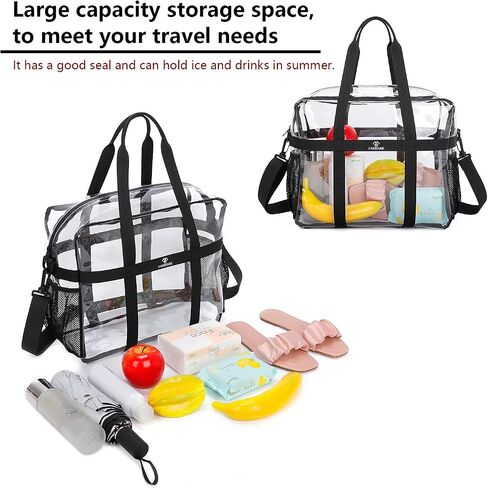Clear Tote Bag See Through Transparent Bag Stadium Approved Heavy Duty Crossbody Purse Perfect for Concert, Work, School in Kuwait