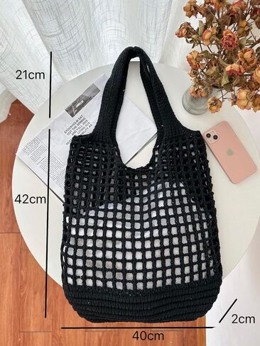 ENBEI Crochet Beach Bag - Women's Knit Shoulder Bags for Travel - Cute, Handmade Tote in Saudi Arabia