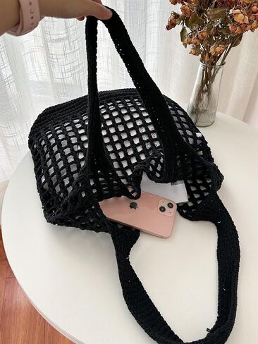 ENBEI Crochet Beach Bag - Women's Knit Shoulder Bags for Travel - Cute, Handmade Tote in Saudi Arabia