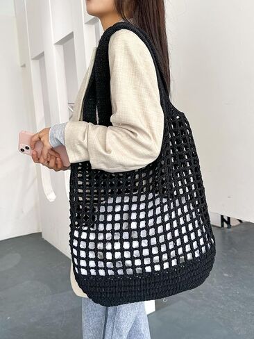 ENBEI Crochet Beach Bag - Women's Knit Shoulder Bags for Travel - Cute, Handmade Tote in Saudi Arabia