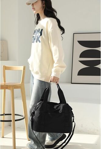 Travel Tote Bag Weekend Bag Sports Gym Yoga Bag Travel Tote Bags for Women with Trolley Sleeve Nylon Tote Purse in Saudi Arabia
