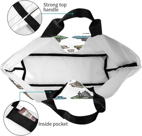 Tote Bag Beach Bag for Women Reusable Grocery Large Shopping Shoulder Bag Travel Handbag in Kuwait