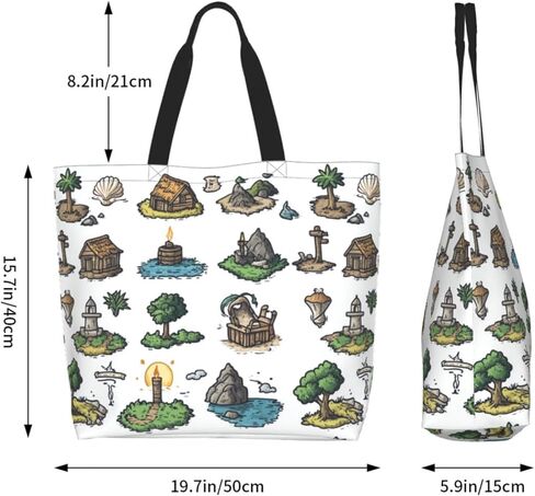 Tote Bag Beach Bag for Women Reusable Grocery Large Shopping Shoulder Bag Travel Handbag in Kuwait