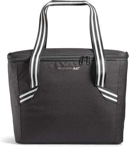 Rachael Ray Field Tote - Soft Sided Zippered Cooler Bag, Insulated & Leak Proof Grocery Bag, Portable Travel Cooler, Hot or Cold Carrier, Black in Saudi Arabia