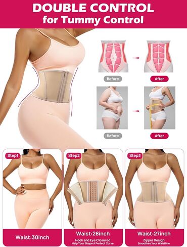 Atbuty Short Torso Weist Trainer for Women Small Tummy Control Sport Plic Hourdlass Hourdlass Belly Shaper in Kuwait