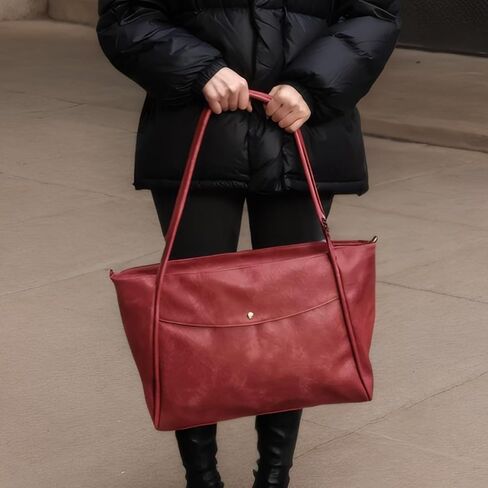 Large Tote Bag for Women Work Vegan Leather Weekender Bag with Zipper Oversize Travel Purses and Handbags in Kuwait