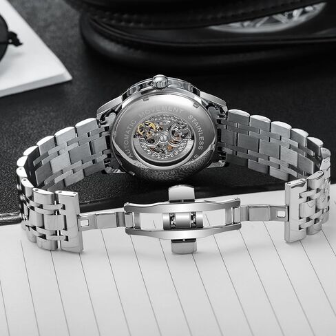 Mastop Roulette Wheel Men's Watches Automatic Mechanical Watch للرجال يتأرجحون قرصًا دوريًا تصميم هيكل عظمي مجوف الساعات in Saudi Arabia