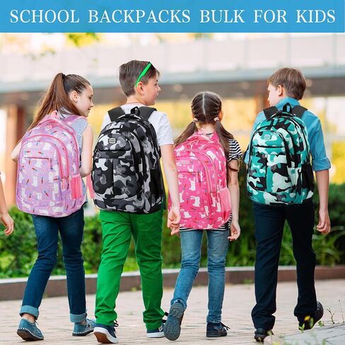 12 Pcs 17 Inch School Backpack Bulk Student Backpack for Teens Boys Girls School Donation Charities (Camouflage) in Kuwait