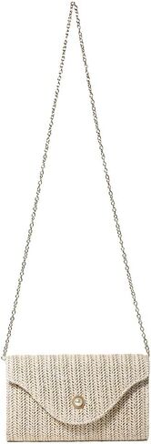 Women’s Trendy Straw Clutch Bag Straw Crossbody Bags For Women Summer Vacation Beach Purse Evening Purse With Pearl in Saudi Arabia