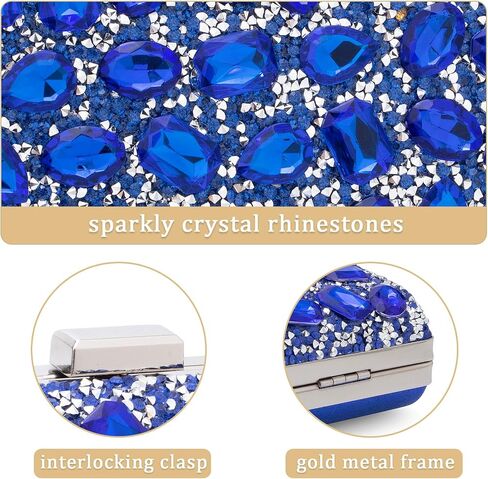 Yyw Women Rhinestone Crlut Base Bage Evening Bag Parkly Crystal Beaded Handbag للحفلة in Kuwait