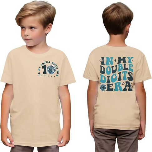 in My Double Digits Era Birthday Boy Shirt Boys 10th Birthday T-Shirt 10 Year Old Birthday Party Short Sleeve Tee Tops in Saudi Arabia
