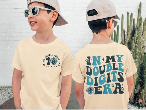 in My Double Digits Era Birthday Boy Shirt Boys 10th Birthday T-Shirt 10 Year Old Birthday Party Short Sleeve Tee Tops in Saudi Arabia