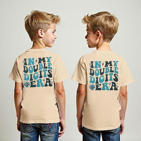 in My Double Digits Era Birthday Boy Shirt Boys 10th Birthday T-Shirt 10 Year Old Birthday Party Short Sleeve Tee Tops in Saudi Arabia