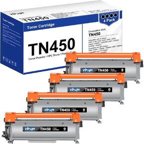 TN-450 TN450 Toner TN420 Replacement for Brother TN450 Toner Cartridge for Brother Printer to Use with HL-2270DW HL-2280DW HL-2230 MFC-7360N MFC-7860DW DCP-7065DN 2840 2940 Printer (4 Black)