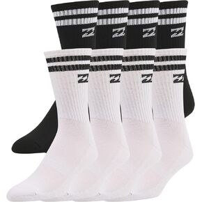 Billabong Mens Socks 8 Pairs Crew Socks for Men Mensium Athletic Shoe Size 8-12