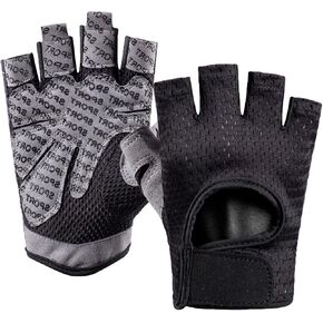 Workout Gloves for Men & Women, Fingerless Breathable & Full Palm Protection Gym Exercise Gloves for Weight Lifting, Fitness, Powerlifting, Cycling