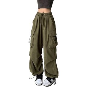 TSMNZMU Womens Baggy Cargo Pants Casual Hiking Trousers Loose Fit Parachute Pants Y2K Hight Waist Mutil Pocket Trousers