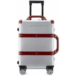 Baxi & Barna Aluminium Carry on Hard Shell Spinner Luggage 20 Int مع TSA Lock Carry-on Silver (15 × 8.3x22.9 بوصة)