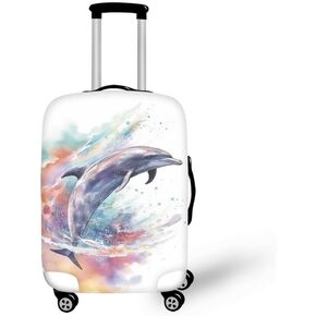 Stain Peacock Glass Spiral Spiral Travel Luggage Cover Gothic Glass Pattern Spandex Suitcase Protector Suitcase Anti-scratch Cover Fits 18-32 Inch Luggage