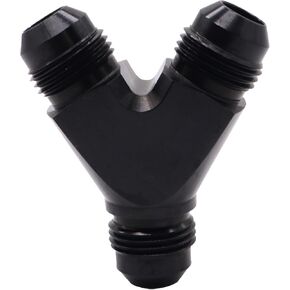 HiSport 8AN Y Block Flare Fitting Adapter Union Splitter Black