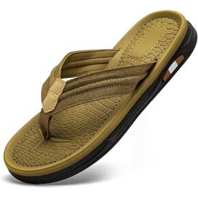 Men's Beach Flip-Flops Comfort Thong Sandal Slippers Summer Outdoor Athletic Slide sandals for men with Soft Cushion