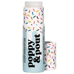 Poppy & Pout Birthday Cake Jumbo Lip Balm | All Natural Lip Balms & Moisturizers | Hydrates with Beeswax, Vitamin E, Organic Coconut Oil | Cruelty-Free | Lip Balm in Recyclable Cardboard Tube (Pink)