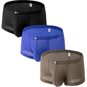 IKINGSKY Men's Sexy Boxer Briefs Breathable Pouch Shorts Stretch Bulge Trunks Under Panties for Men