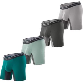 BAMBOO COOL Men’s Underwear Boxer Briefs with Fly Soft Comfortable Breathable Underwear for Men Multipack