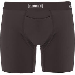KicKee Year Round Solid Men’s Mid-Length Boxer Brief Underwear with Top Fly, Lightweight and Breathable, Silky Soft for Men (Midnight - M)