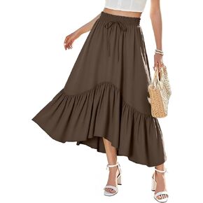 TCHH-DayUp Maxi Skirts for Women Long Flowy Skirts Summer High Waisted Skirts for Women