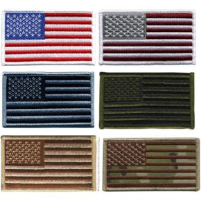 6 Pack Hero's Pride's Tactical American Flag Patches - 3-3/8 "× 2" تصحيح شعار موحد الولايات المتحدة الأمريكية - خياطة على مصممة للملابس العسكرية والتكتيكية - علم الولايات المتحدة مع الحدود البيضاء (6 قطع)