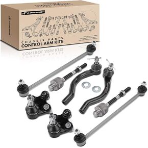 A-Premium Set of 8, Front Sway Bar Link, Inner Outer Tie Rod End, Lower Ball Joint, Compatible with Honda Civic 2012-2015 & Acura ILX 2013-2015
