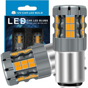 1157 LED Turn Signal Bulbs Compatible For Hyundai Sonata 1989-2021 Front, 1997-2001 Rear, 2357 Bulb, Amber Yellow, Plug and Play, Pack of 2