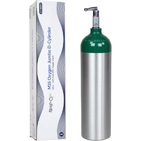 Dynarex Resp-O2 M15 Oxygen D-Cylinder مع CGA 870 صمام تبديل-2.9 لتر من أسطوانة الأكسجين بحجم jumbo-خزان محمول من الألومنيوم خفيف الوزن مع سعة 425 لتر