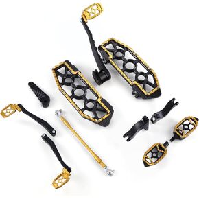 For Harley Touring Floorboards MX Footboards with Gear Brake arm Shifter Levers 2014-2024 (Black+Red)