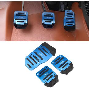 Hawyet 3 PCS Non-Slip Car Pedal Pads Kit, Aluminum Automobile Accelerator Covers, Clutch Brake Protection Devices, Car Interior Products, Universal for Most Cars, Trucks and Vans (Silver)