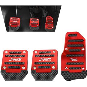 3 PCS Car Pedal Pads, Throttle Brake Clutch Manual Transmission Non-slip Foot Pedal Cover, Alloy Pedal Sport Modification Decoration, Universal for Most Cars Interior Accessories (Silver)
