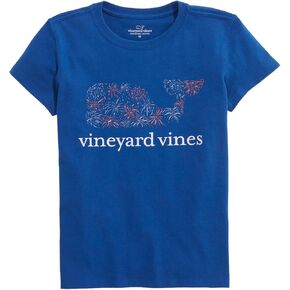 vineyard vines Girls' Glitter Fireworks Whale Short-Sleeve Tee