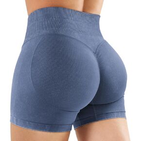 YEOREO Women's Workout Gym Shorts 4.5" Colinne Butt Lifting Hidden Scrunch Seamless Impact Booty Biker Shorts