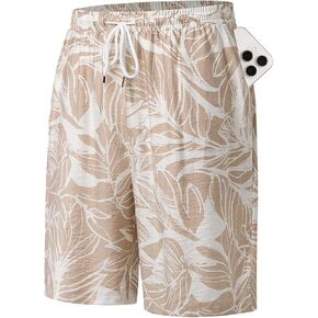Hardaddy Men's Hawaiian Beach Shorts Lightweight Elastic Waist Lounge Pants for Travel & Sleep in Kuwait