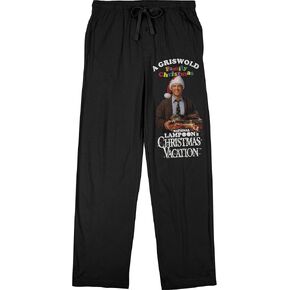 National Lampoon's Christmas Vacation Clark Griswold Santa Men's Black Drawstring Sleep Pajama Pants