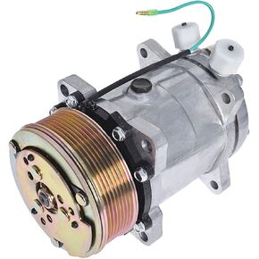 Air Conditioner A/C Compressor & Clutch SD508 Replacement for Wrangler 1985-1990 A/C Ports 8 Grooves