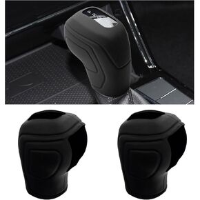 2 PCS Car Gear Chiff Cover ، سيليكون مريح مريح مضاد للانزلاق ، واقي عصا الترس ، وزينة السيارة تحمي مقبض تحول العصا بشكل فعال ، والملحقات الداخلية للسيارة (الأسود ، النمط 1)