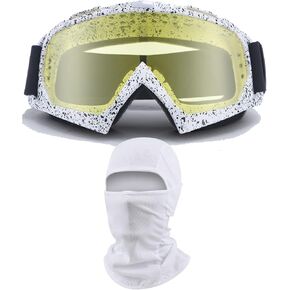 Motorcycle Goggles Dirt Bike Goggles Windproof Dustproof ATV Racing Goggles Ski Goggles Safety Glasses with Balaclava