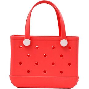 Waterproof Beach Bags Rubber Tote - Small Rubber Beach Totes Bag for Kids, Mini Travel Tote Bag